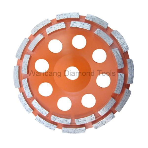 Bowl Shaped Double Row Diamond Grinding Wheels 125mm 180mm For Asphalt