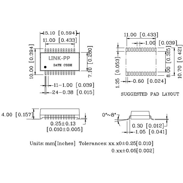 ОСНОВАНИЕ эквивалента 1000 ГСТ5009 ЛФ - Пин МАГНЭТИКС гигабита т к Пин ЛП82440НЛ