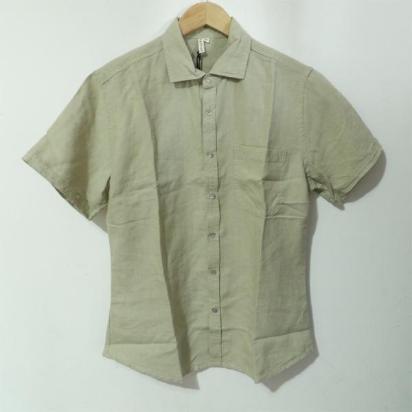 Summer 100 Percent Hemp Short Sleeve Shirts Button Placket Machine Wash