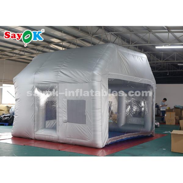 Custom Inflatable Tent Silver Inflatable Paint Booth With Filter System / Inflatable Bubble Tent