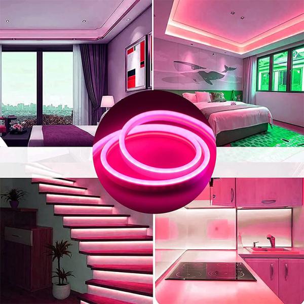 Hotel Popular Silicone Neon Flex Pink LED Neon Flex DC 12V IP65 Waterproof 8x16mm 120 LEDs/M