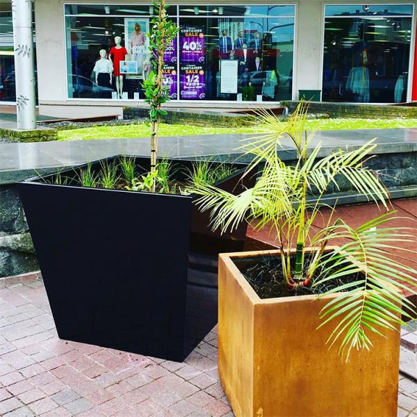 Metallic 1.2mm Corten Steel Planter Box Rectangular Flower Pots abrasion proof