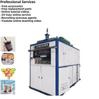 Machine de formage de tasses en plastique refroidie à l'eau avec 11 kW de chauffage au four électrique et 250 mm de profondeur maximale de formage
