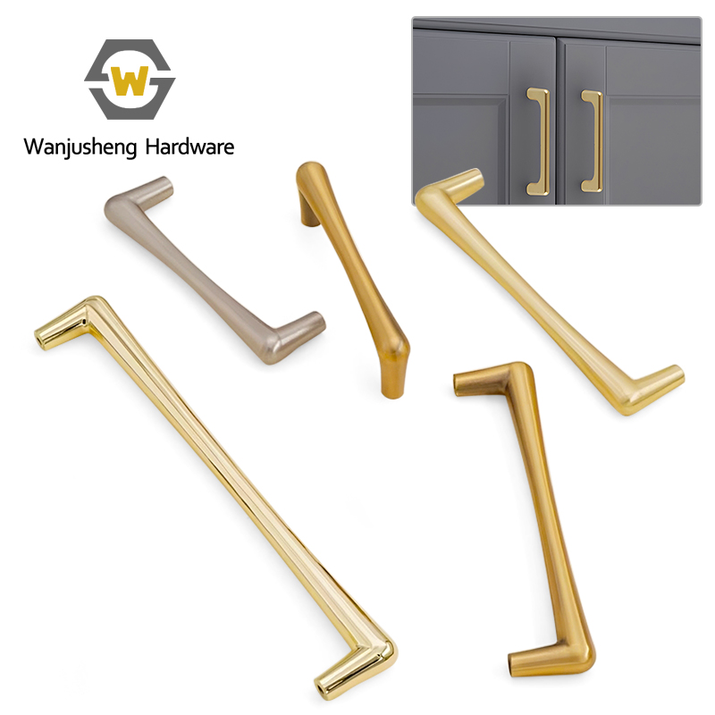 Modern Minimalist Gold & Gray Cabinet Drawer Wardrobe Door Handles Nordic Style Furniture Hardware Fittings