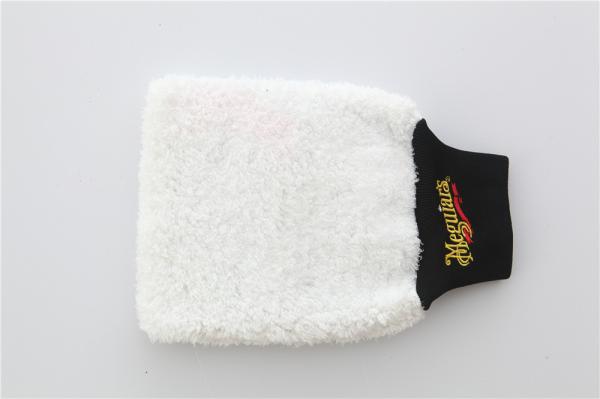 white color microfiber plush car cleaning detailing house cleaning wash mitts/gloves