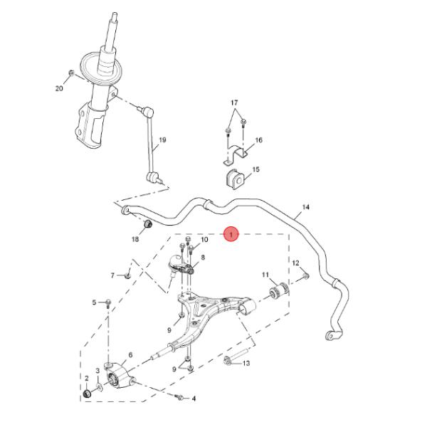 MG gs 10181065 Pièces de châssis de voiture Droite avant bras de commande inférieur avec meilleur