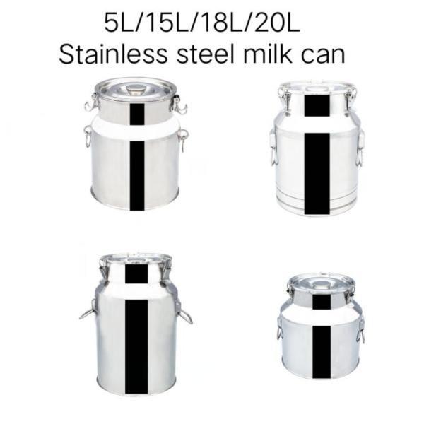 Thickness 0.6mm Silicone Seal 1 Gallon Stainless Steel Milk Can 201