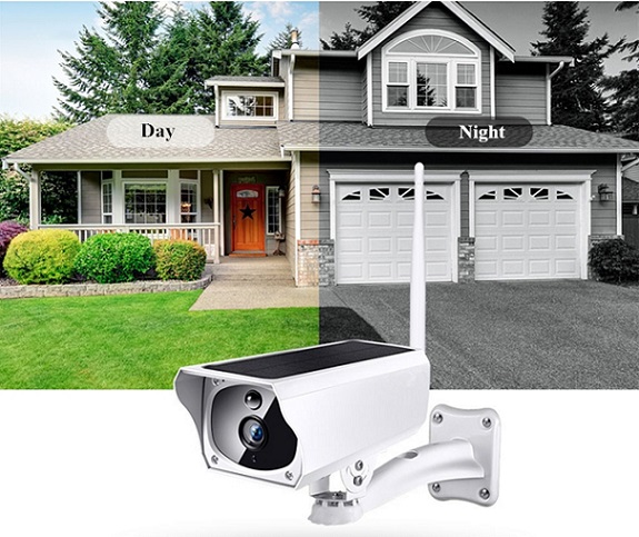 Outdoor Waterproof Full HD IP Camera Solar Panel Powered 2MP 1080P Pixel