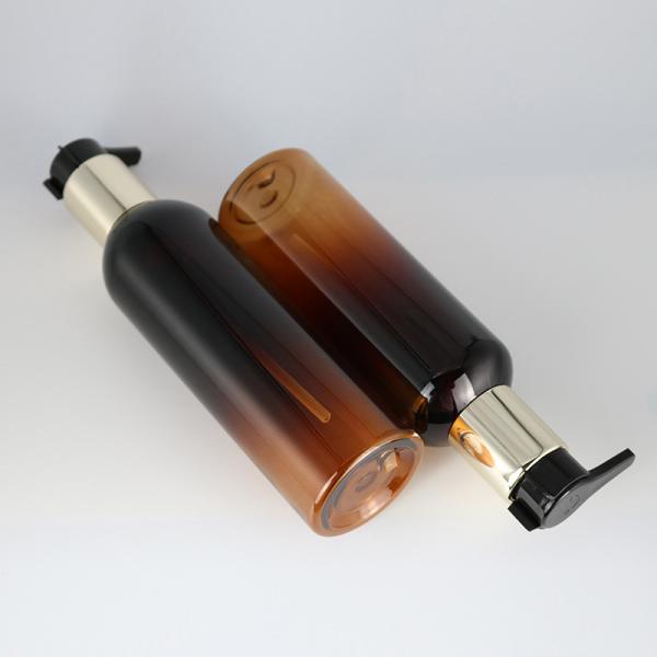 Amber Lotion Shower Conditioner Plastic Pump Shampoo Dispenser Bottle 7.4oz 13.5oz