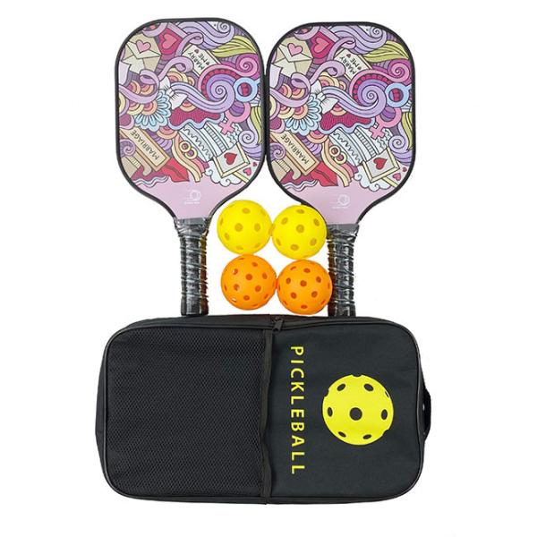 Full Carbon PP Honeycomb Pickleball Paddles Pink Carbon Fiber Pickleball Paddle