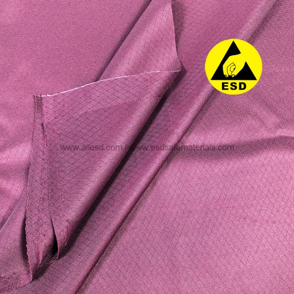 Red Diamond Pattern ESD Lab Coat Esd Smock For Cleanroom