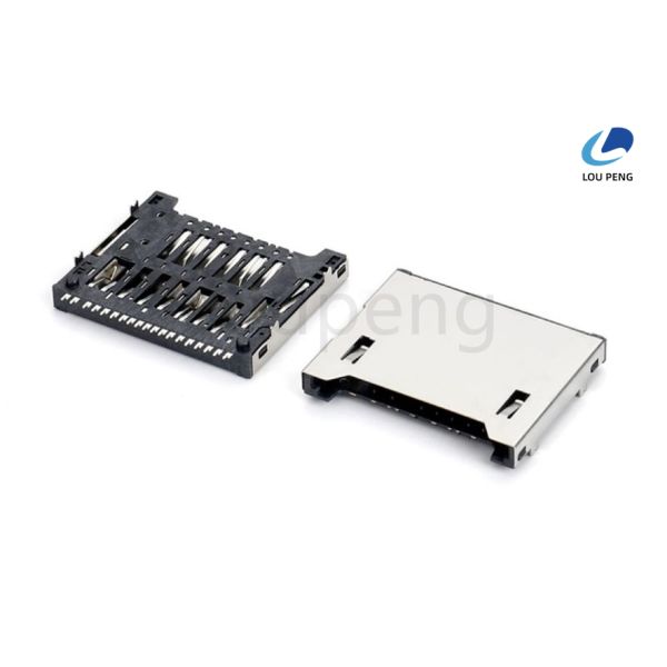 Brass Cover Secure Digital Card Slot Offering Card Insertion Force 30-50N Compatible with Various Digital Storage Devices