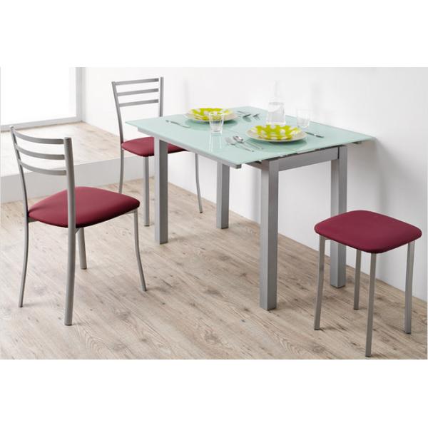 Fashionable Glass Top Dining Table 1200mm Length With Euro Style