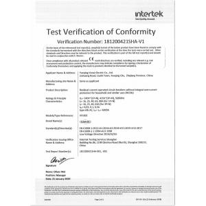 Yueqing Vorax Electric CO.,LTD Сертификации