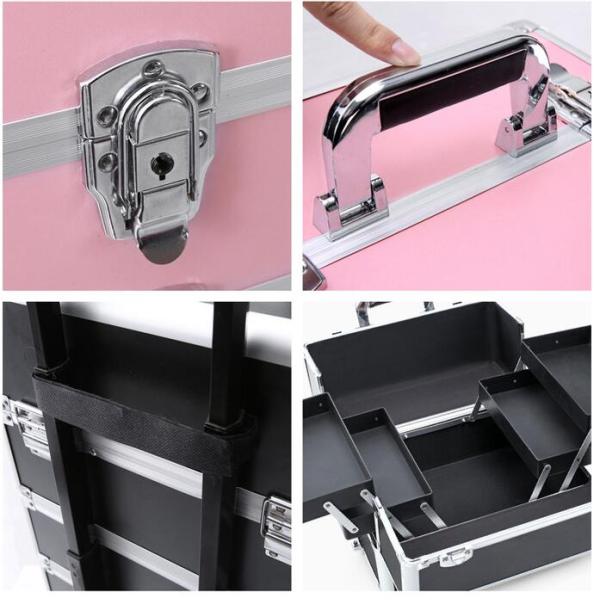 Fashion Large Makeup Case , Beauty Trolley Case With Drawers 350*260*710mm