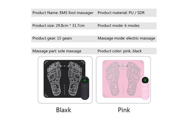 China wireless ems foot massager USB charge massage with detachable control unit
