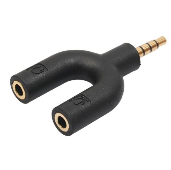Special U Shaped 3.5mm  2 In 1 Headset Adapter Kit Stereo Audio Male to 2 Female Headset adapter for Walkman,