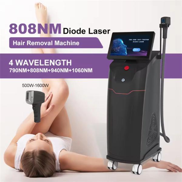 500W-1600W 4 longueurs d'onde pour toutes les couleurs de peau 808nm Diode Laser Machine d'épilation