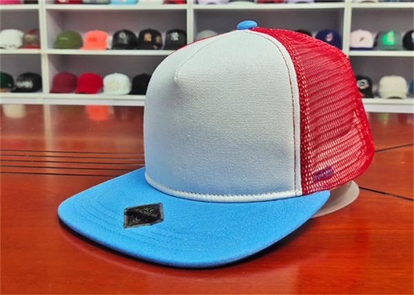 ISO9001 Blue Bill Baseball 5 Panel Trucker Cap For Adults