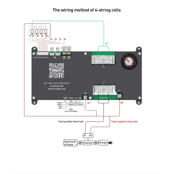 Smart BMS LiFePO4 4s 12V BMS LiFePO4 8s 24V 100A 150A for Car Starting Truck Lithium Battery