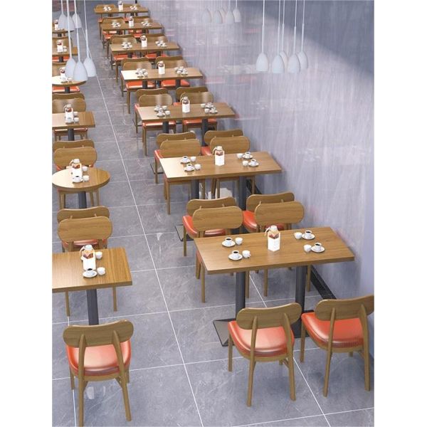 Custom Coffee Shop Dining Table and Sofa Set Restaurant Leather Wood Booth Seating and Chair Furniture