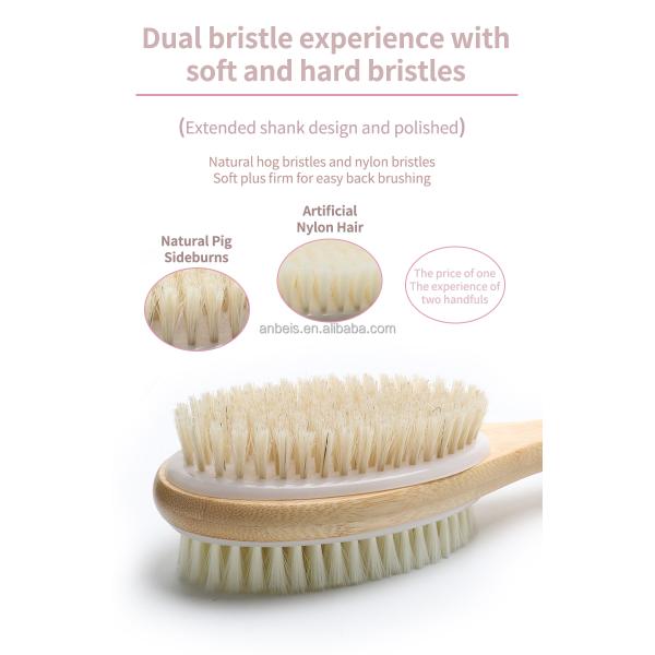 Abeis Sisal Vegan Fibra de Cisne Bristle Seca Escova de Banho de Escova de Escovação para Esfoliação e Massagem