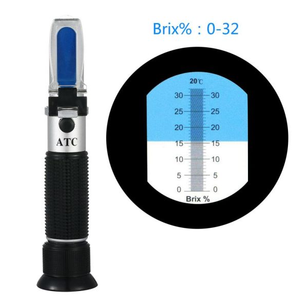 Portable Hand Held Brix Refractometer with 0-50% Brix Range and Automatic Temperature Compensation