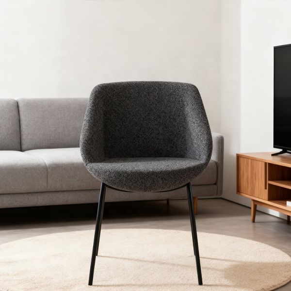 Comfortable Fabric Back Armless Accent Chair with Metal Legs-Modern Design for Bedroom Gym & Living Room Use
