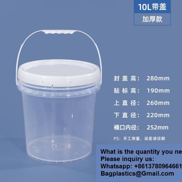 2000ml Clear 2L Large Fruit Cups Bucket Food Storage Containers Box 64oz PP Plastic Boba Milk Tea Beer Drink Pail With Handle
