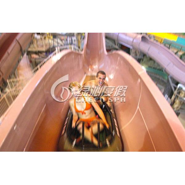 Giant Green High Speed Aqua Park Slide / Water Roller Coaster Games for Spray Park Equipment