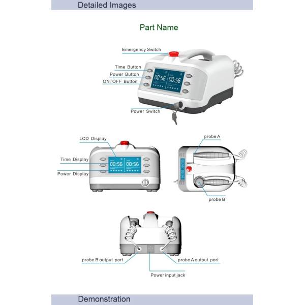 40C To 55C 2 Handles Laser Pain Relief Machine GaAlAs Semiconductor