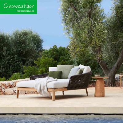 Waterproof Rattan Daybed Outdoor Furniture Garden Sets Modern Design Style Cushion OutdoorFoam water-resistant Fabric