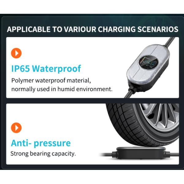 IP65 Electric Vehicle Charger Home Charging Mode 2 Portable EV Car Charger Cable