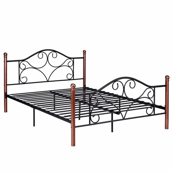 OEM Fashion Furniture King Size Iron Bed Electrostatic Powder Coating