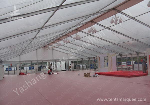 25m Width Hard Glass Wall Clear Top Tent Aluminum Alloy Main Profile
