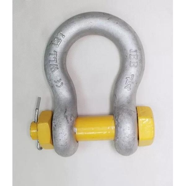 Drop Forged Steel Bow Shackle with Bolt-Type Omega Design and 12 Tonne WLL for Heavy-Duty Lifting