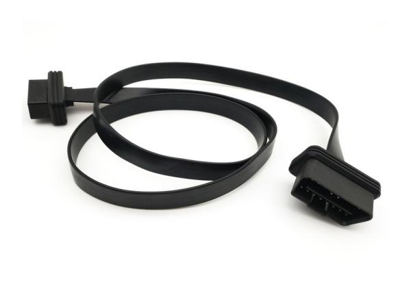 Flat Ribbon Slim OBD2 16 Pin Male To Female Extension Cable 26AWG pure copper Pins