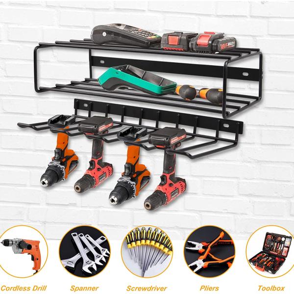 Organiseur d'outils électriques standard à 3 couches monté sur le mur 43*19*10cm Porteur de stockage d'outils
