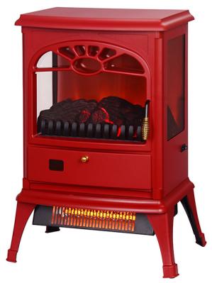 TPL-03B 3 Sided Electric Fireplace Red Remote Controlled With Solid Glass Front