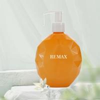 250 ml Orange Irregular liso com bomba branca para frasco de loção de shampoo
