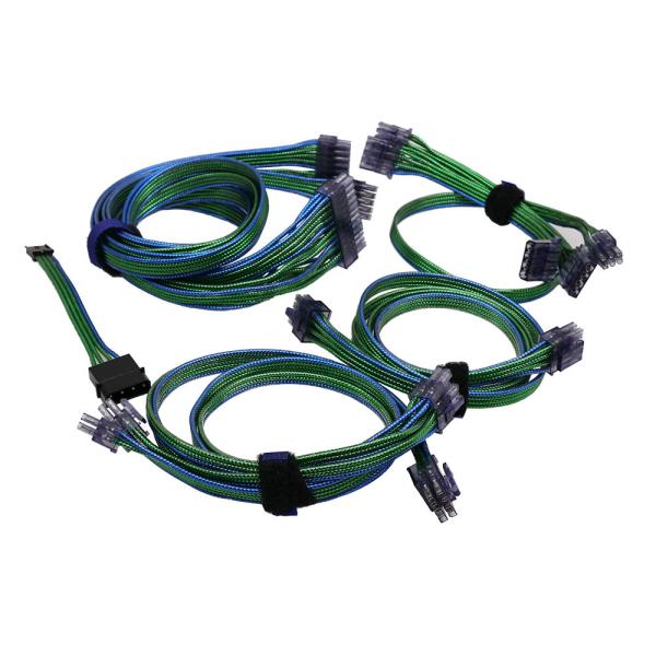 PSU Cable Bright Braided Power Supply Modular Cable Kit 24 Pin 8pin 6pin Length 630mm Gold Pink Blue Sliver Purple Green PVC