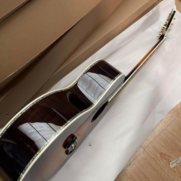 Custom Sunburst Color SJ200 ALL Solid Wood Jumbo Acoustic Guitar Crown Monarch Type