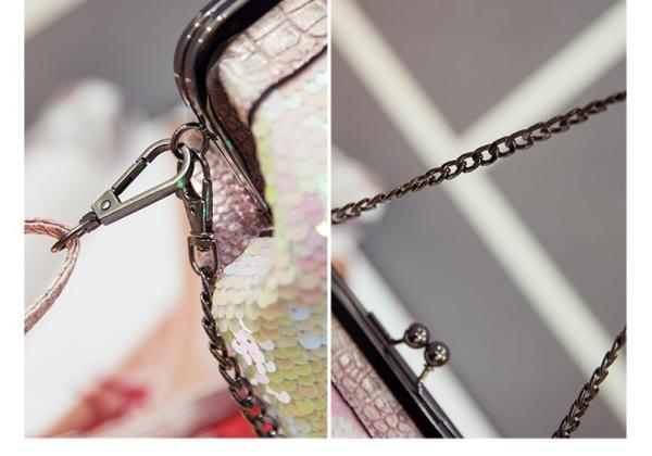 2016 sequined shoulder bag female alligator handbag new European and American fashion evening bag doctors bag tide