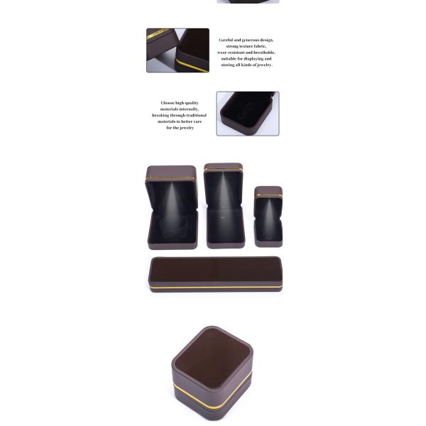 Han Hong Rectangle Jewelry Box with LED Light and Velvet Lining Luxury Accessories