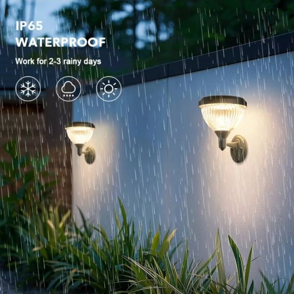 Waterproof Solar Wall Sconce Light – 200LM Bright LED for Home Exterior