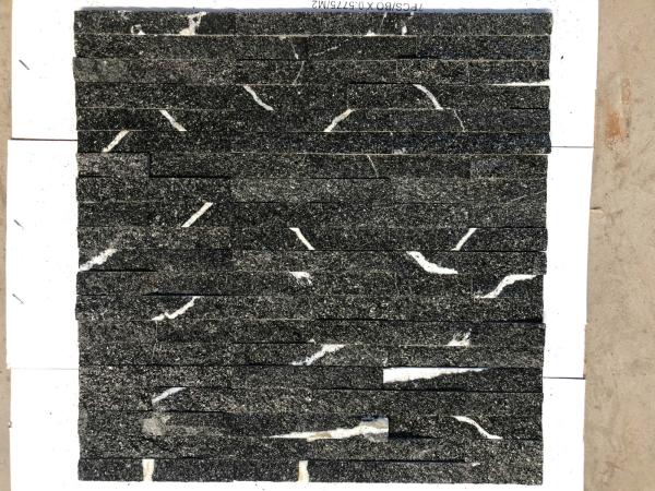Lighting Black 1-1.5cm Thin Cultured Granite Stone Veneer Panels