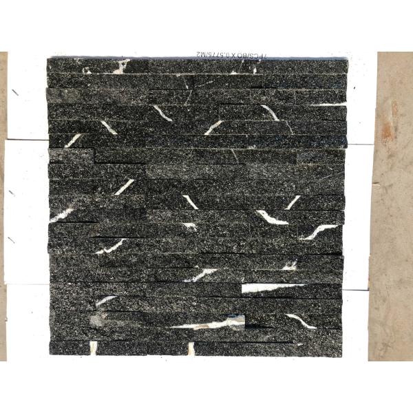 Lighting Black 1-1.5cm Thin Cultured Granite Stone Veneer Panels
