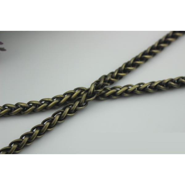 Super quality cheaper twist flower light gold 7 mm width iron metal handbag chain