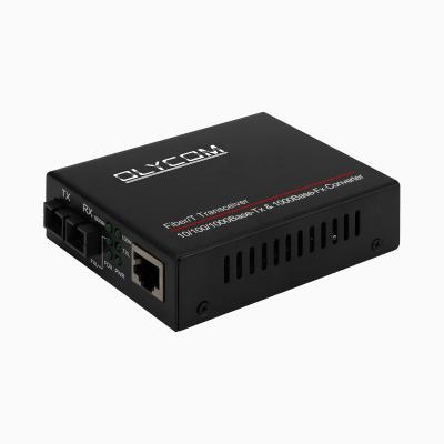 Conversor de mídia Gigabit POE 15.4W 30W Fibra PoE ativa duplex SM MM não gerenciada