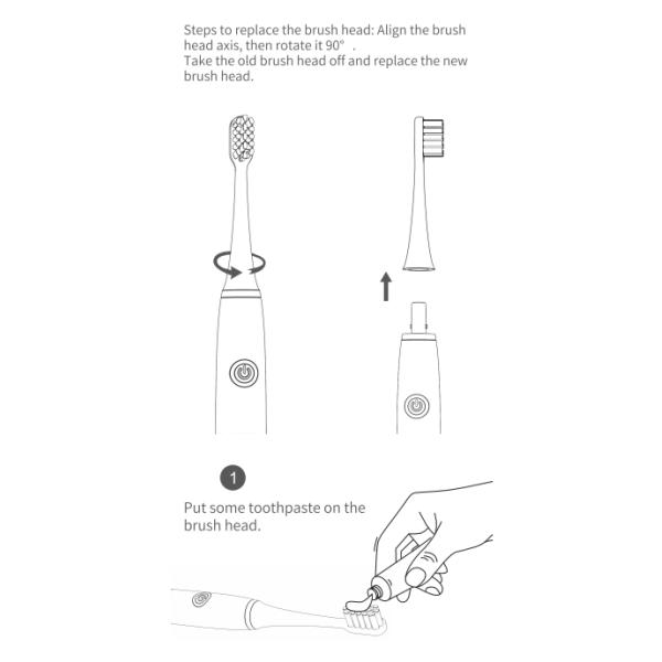 Wholease Long Lasts Rechargeable IPX7 Waterproof Smart Reminder Electric Toothbrush With 4 Brush Head